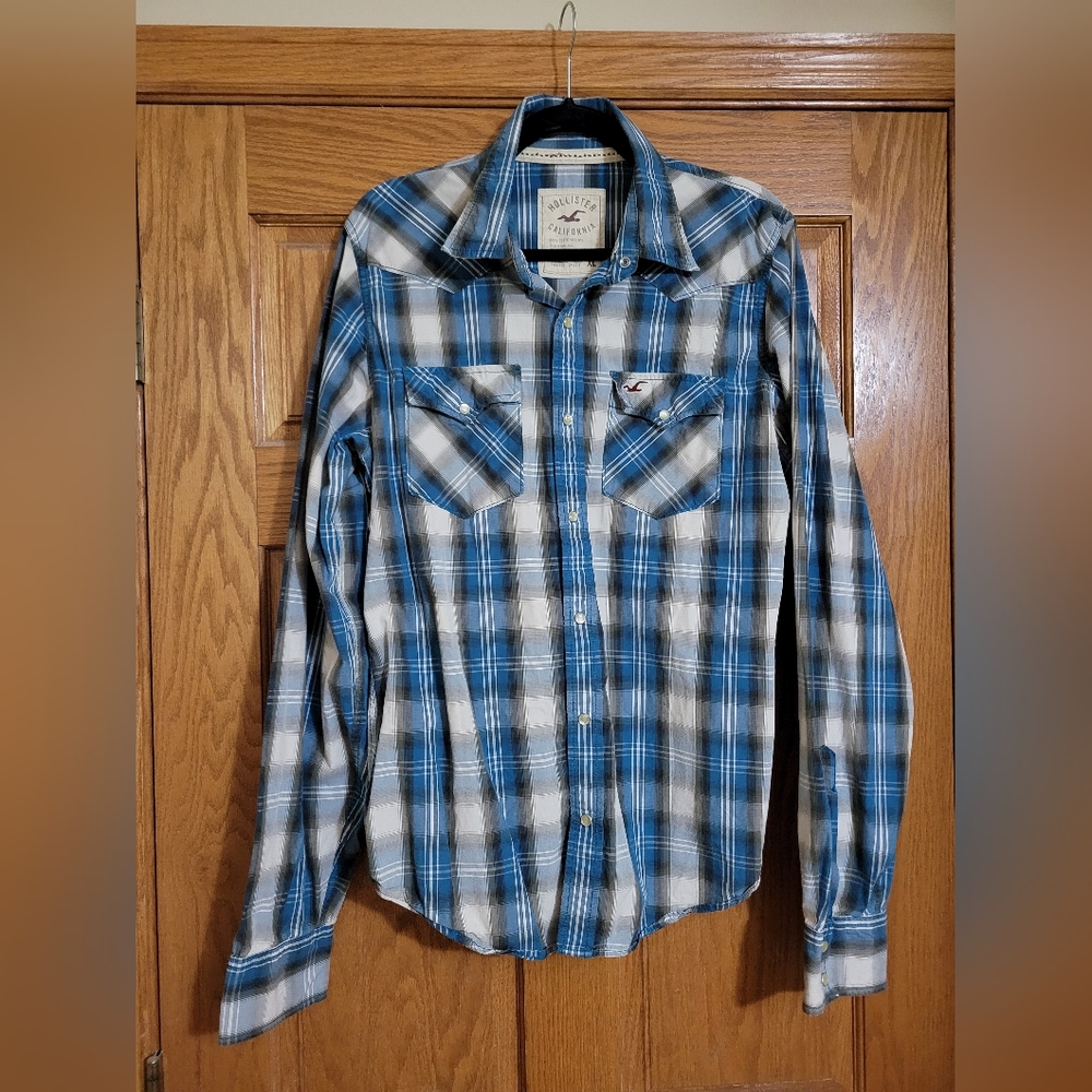 Hollister Plaid Button Down Shirt Men's Size XL